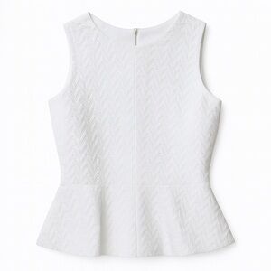 Vince Camuto • Textured Peplum Top • White • Size 0P